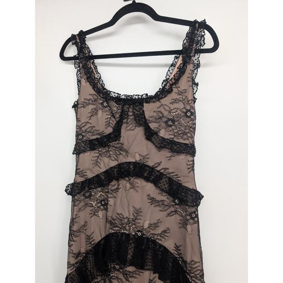 Alexis Timotha Lace Ruffle Maxi Dress Gown Size S Black #2H451 - Picture 6 of 13